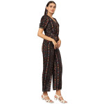 Short Sleeve Full Leg Printed Jumpsuit