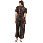 Short Sleeve Full Leg Printed Jumpsuit
